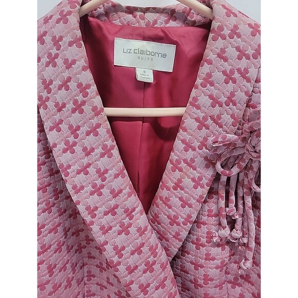 Liz Claiborne 90s‎ Vtg Women's Long Sleeve Pink Button Up Blazer Sz 8 - Picture 4 of 13